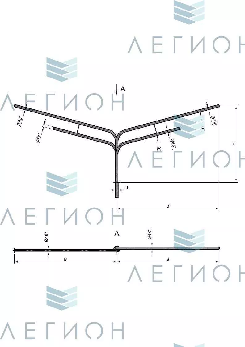 К10-3,0-2,0-1-1 кронштейн четырехрожковый