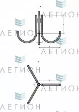 К33-0,6-0,5-0-5 кронштейн четырехрожковый