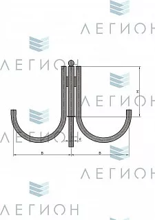 К31-0,7-0,9-1-5 кронштейн трехрожковый